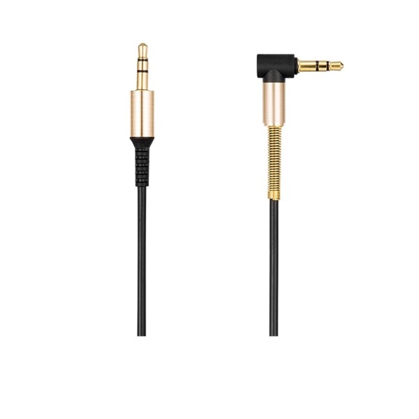 Аудіокабель HOCO UPA02 AUX Spring Audio cable Black (6957531025665)