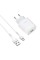 Мережевий зарядний пристрій HOCO C72Q Glorious single port QC3.0 charger set(Micro) 18W White (6931474732538)