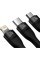 Кабель Baseus Flash Series Ⅱ One-for-three Fast Charging Data Cable USB to M+L+C 66W 1.2m Black (CASS040001)