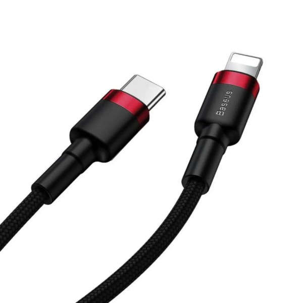 Кабель Baseus Cafule Cable Type-C to iP PD 20W 1m Red+Black (CATLKLF-91)