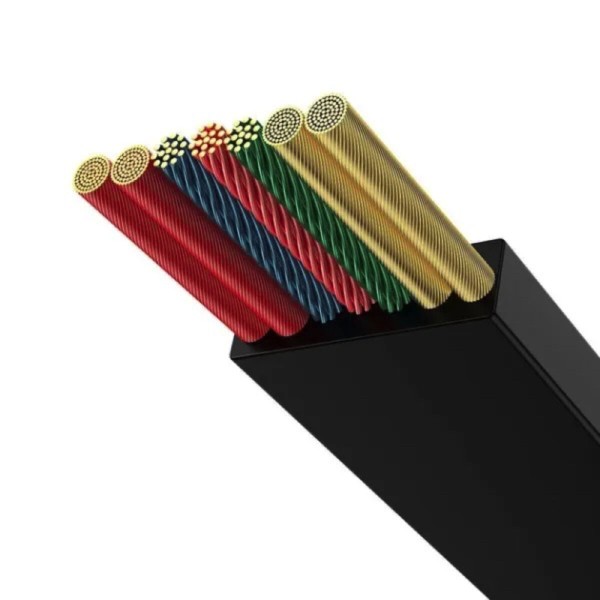 Кабель Baseus Bright Mirror 2 Series Retractable 3-in-1 Fast Charging  Data Cable Type-C to M+L+C 100W 1.1m Black (CAMJ010201)