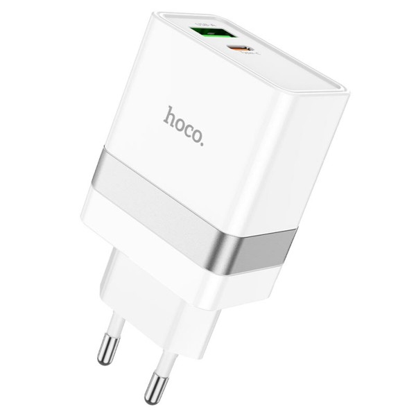 Мережевий зарядний пристрій HOCO N21 Topspeed PD30W+QC3.0 charger White (6931474757777)