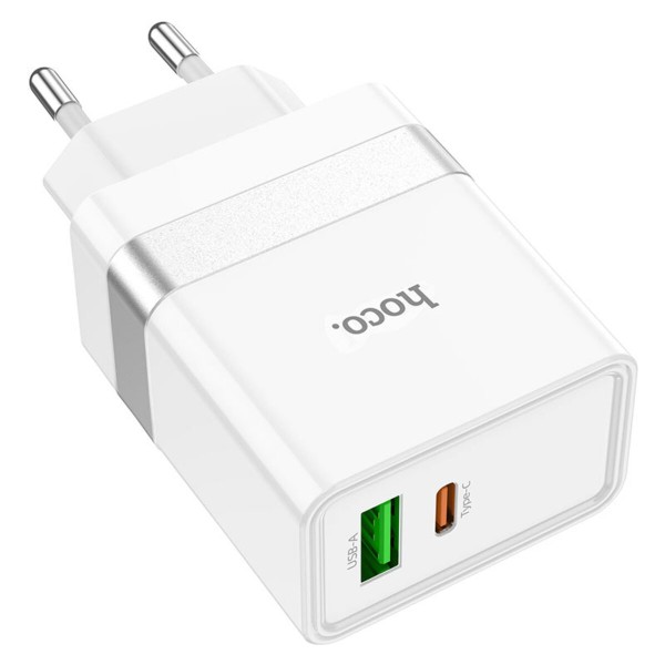 Мережевий зарядний пристрій HOCO N21 Topspeed PD30W+QC3.0 charger White (6931474757777)