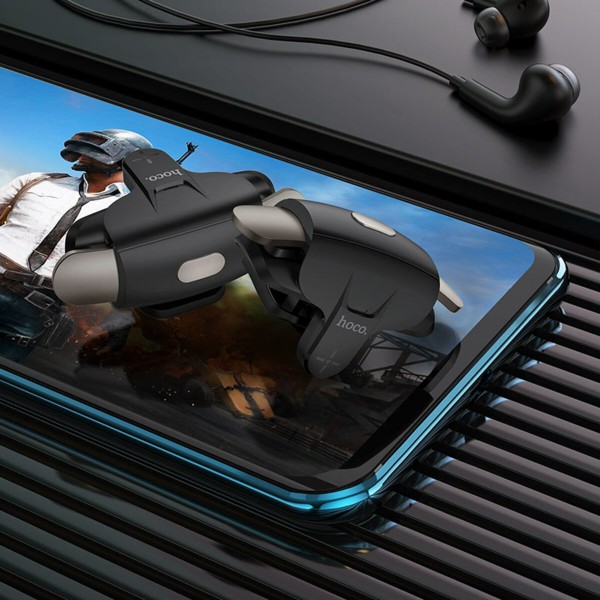 Ігровий контролер HOCO GM6 Wild wolf pulse mobile game button Black Metal Gray (6931474751959)