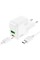 Мережевий зарядний пристрій HOCO C111A Lucky dual-port PD30W+QC3.0 charger set(Type-C to Type-C) White (6931474790880)