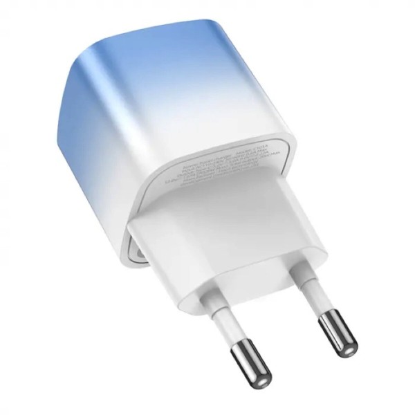Мережевий зарядний пристрій HOCO C101A single port PD20W charger Ice Blue (6931474769374)