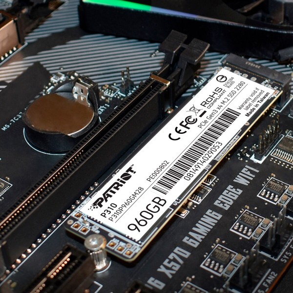 Накопичувач SSD M.2 Patriot P310 960GB NVMe 2280 PCIe 3.0x4 3D NAND TLC (P310P960GM28)