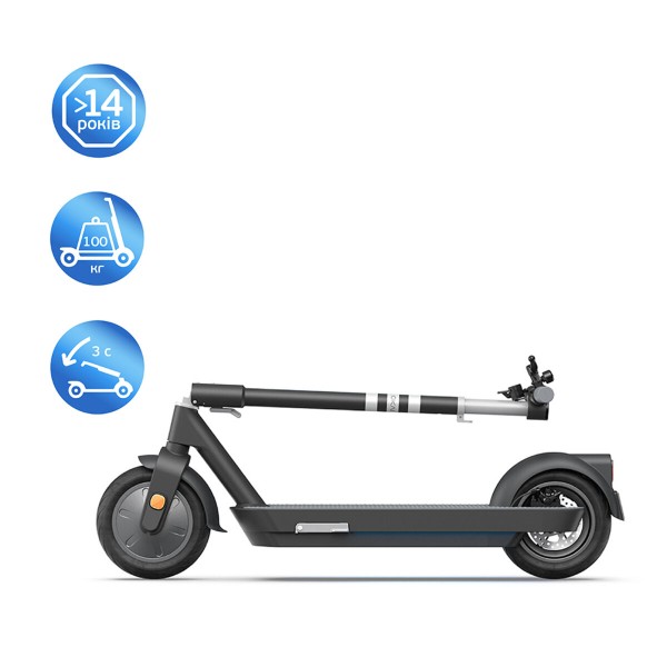 Електросамокат OKAI ES30-NEON PRO Black 10", 350(700)W, 14,7Ah, 80km, 25km\h, 25%, NFC, App, 21kg (ES30-B)