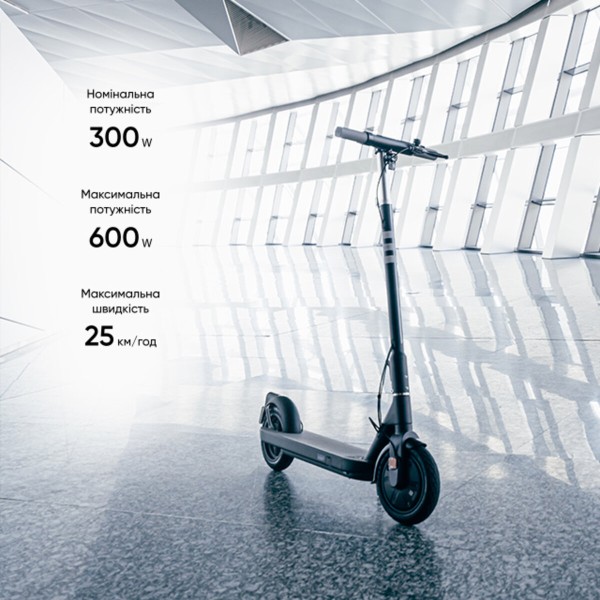 Електросамокат OKAI ES10-NEON Lite Black 9", 300(600)W, 7.8Ah, 30km, 25km\h, 20%, NFC, App,15kg (ES10-B )