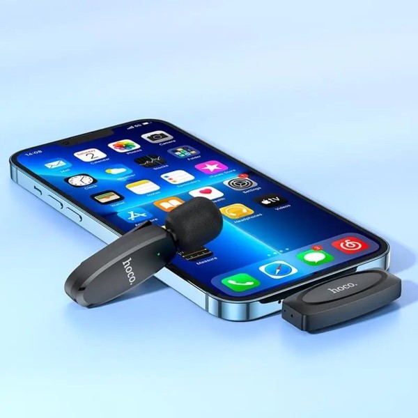 Бездротова мікрофонна система HOCO L15 iP Crystal lavalier wireless digital microphone Black (6931474789020)