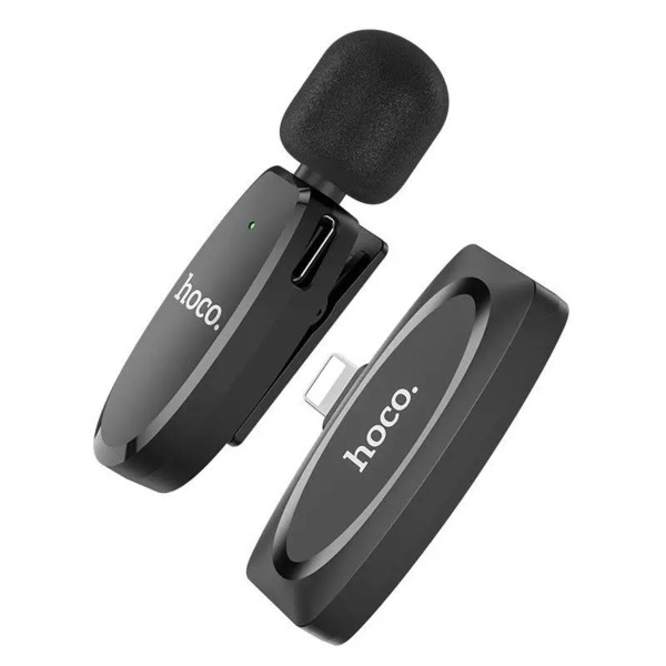Бездротова мікрофонна система HOCO L15 iP Crystal lavalier wireless digital microphone Black (6931474789020)