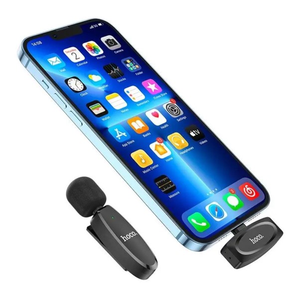 Бездротова мікрофонна система HOCO L15 iP Crystal lavalier wireless digital microphone Black (6931474789020)