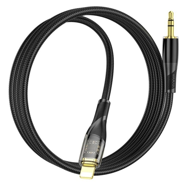 Аудіокабель HOCO UPA25 Transparent Discovery Edition Digital audio conversion cable iP Black (6931474791153)