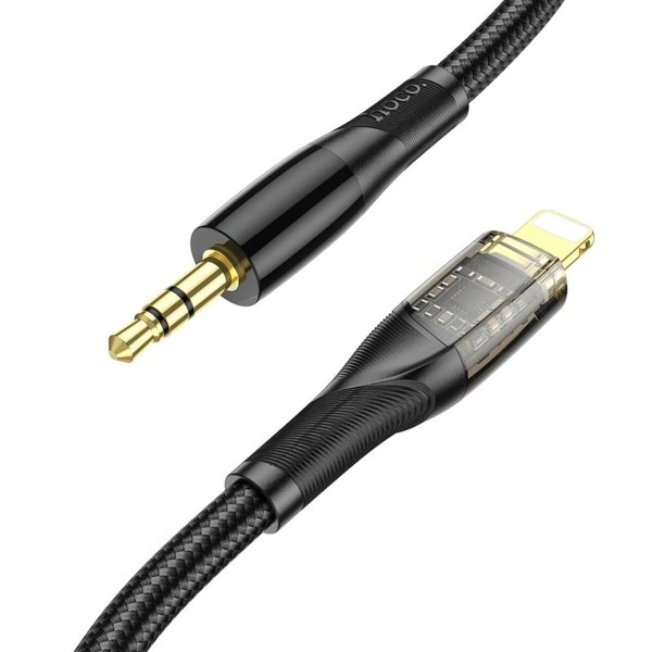Аудіокабель HOCO UPA25 Transparent Discovery Edition Digital audio conversion cable iP Black (6931474791153)