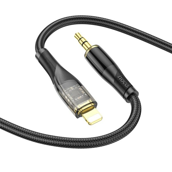 Аудіокабель HOCO UPA25 Transparent Discovery Edition Digital audio conversion cable iP Black (6931474791153)