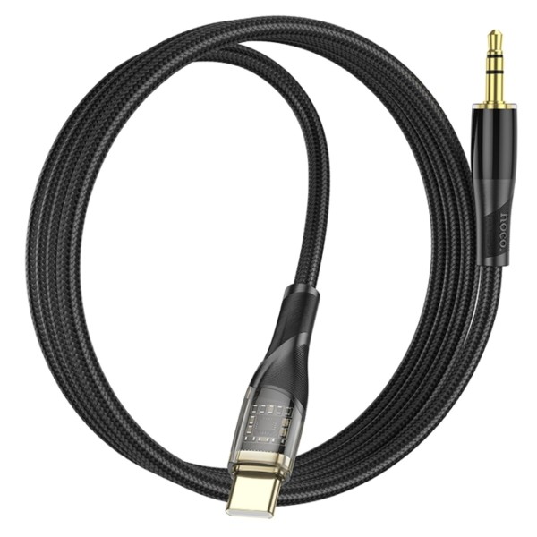 Аудіокабель HOCO UPA25 Transparent Discovery Edition Digital audio conversion cable Type-C Black (6931474791177)