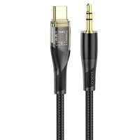 Аудіокабель HOCO UPA25 Transparent Discovery Edition Digital audio conversion cable Type-C Black (6931474791177)