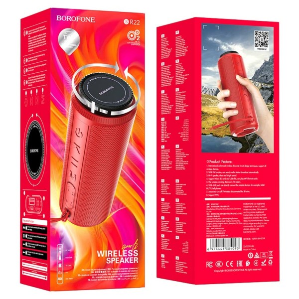 Портативна колонка BOROFONE BR22 sports wireless speaker Red (BR22R)