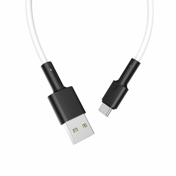 Кабель BOROFONE BX31 USB to Type-C 3A, 1m, silicone, TPE connectors, White (BX31CW)