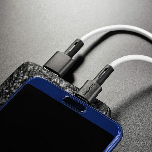 Кабель BOROFONE BX31 USB to Type-C 3A, 1m, silicone, TPE connectors, White (BX31CW)