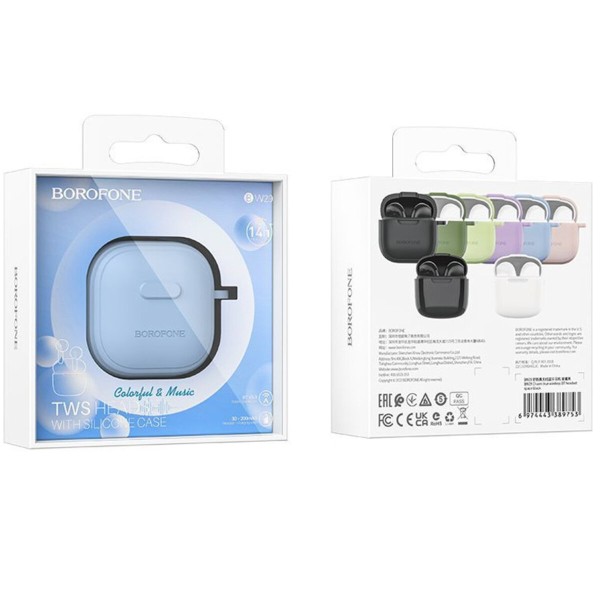 Бездротові навушники BOROFONE BW29 Charm true wireless BT headset Azure Blue (BW29AU)