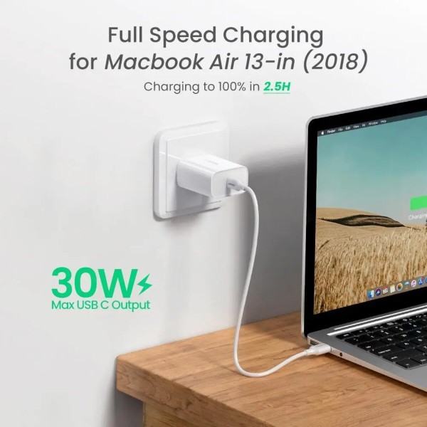Мережевий зарядний пристрій UGREEN CD127 PD 30W USB-C Wall Charger EU (UGR-70161) (UGR-70161)