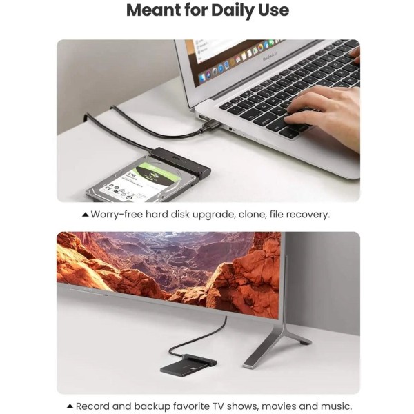 Зовнішня кишеня для накопичувача UGREEN CM321 USB-A to 2.5-Inch SATA Converter 50cm (UGR-70609) (UGR-70609)