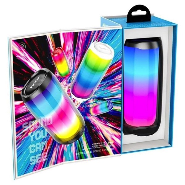 Портативна колонка HOCO HC8 Pulsating colorful luminous wireless speaker Black (6931474752857)