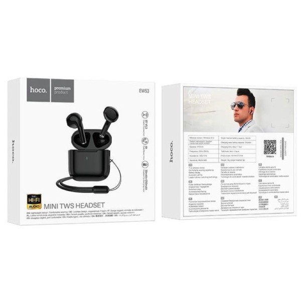 Бездротові навушники HOCO EW53 Lucky true wireless BT headset Black (6942007600538)