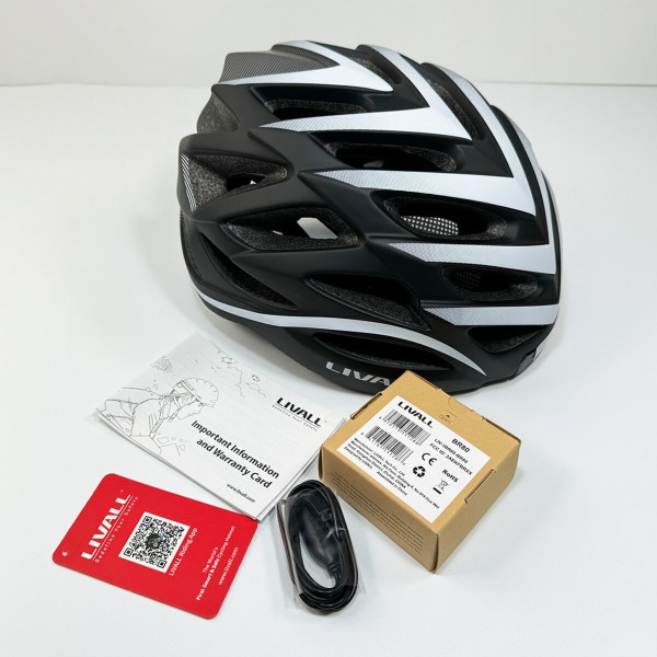 Захисний шолом Livall BH62 NEO (L) Black/White (55-61см), акустика, мікрофон, сигнали поворотів та стопів, додаток, пульт BR80, Bluetooth (ZHLIV-TBH62N-4041)