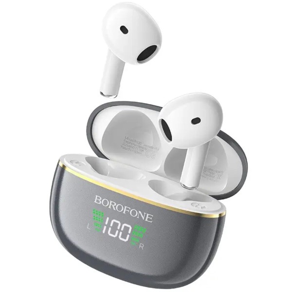 Бездротові навушники BOROFONE BW30 Cheerful true wireless BT headset Bright Metal Gray (BW30BMG)