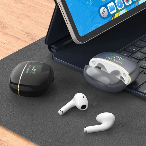 Бездротові навушники BOROFONE BW30 Cheerful true wireless BT headset Bright Metal Gray (BW30BMG)