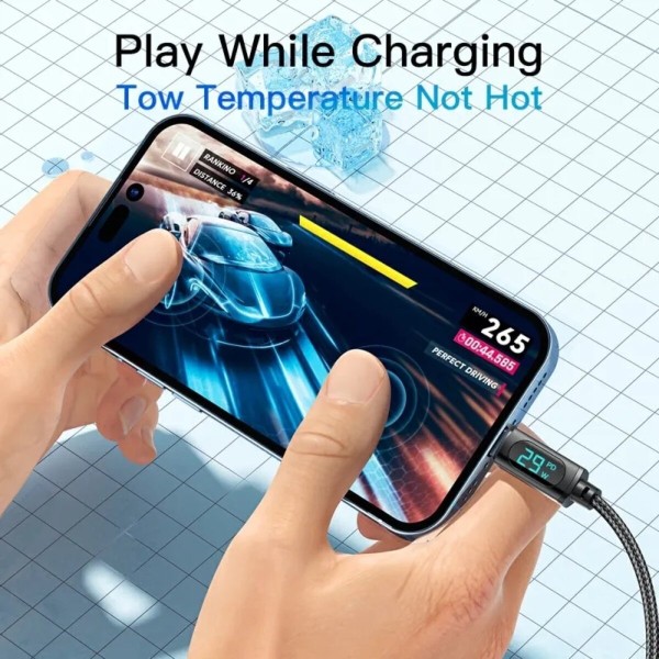 Кабель Essager Enjoy LED Digital Display USB Charging Cable Type C to Lightning 29W 1m black (EXCTL-XY01-P) (EXCTL-XY01-P)