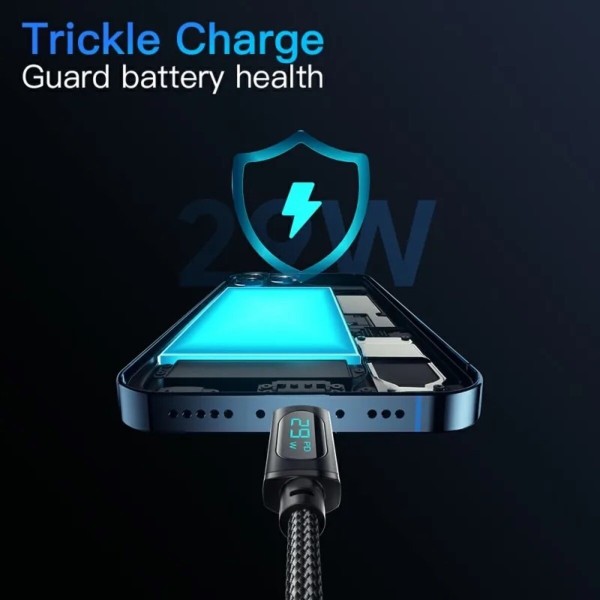 Кабель Essager Enjoy LED Digital Display USB Charging Cable Type C to Lightning 29W 1m black (EXCTL-XY01-P) (EXCTL-XY01-P)