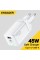 Мережевий зарядний пристрій Essager Zhiqi 45W GaN Travel Charger A+C EU  white (ECTCA-ZQB02-Z) (ECTCA-ZQB02-Z)