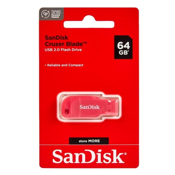 Флеш-накопичувач SanDisk USB 2.0 Cruzer Blade 64Gb Pink (SDCZ50C-064G-B35PE)