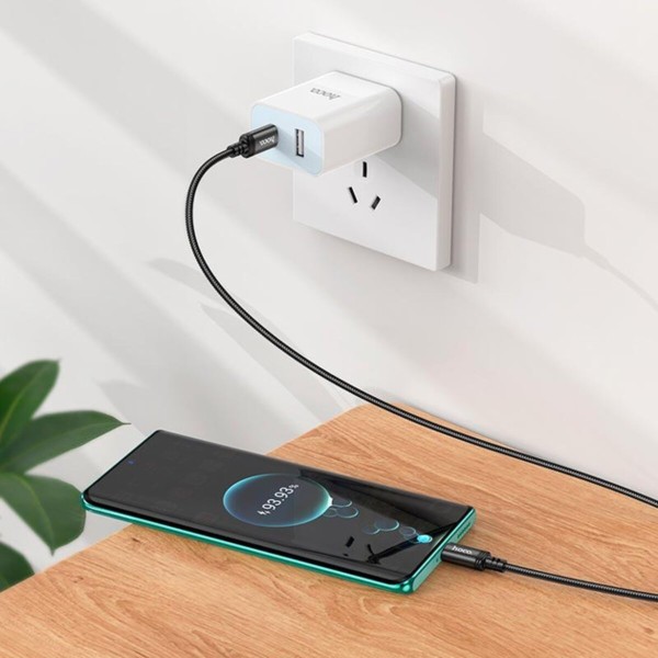 Кабель HOCO X89 Wind 60W charging data cable Type-C to Type-C Black (6931474784384)