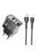 Мережевий зарядний пристрій HOCO N34 Dazzling dual-port PD20W+QC3.0 charger set(C to iP) Transparent Black (6931474799173)