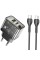 Мережевий зарядний пристрій HOCO N34 Dazzling dual-port PD20W+QC3.0 charger set(Type-C to Type-C) Transparent Black (6931474799180)