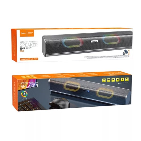 Портативна колонка HOCO BS49 Dazzling sound desktop wireless speaker Metal Gray (6931474766274)