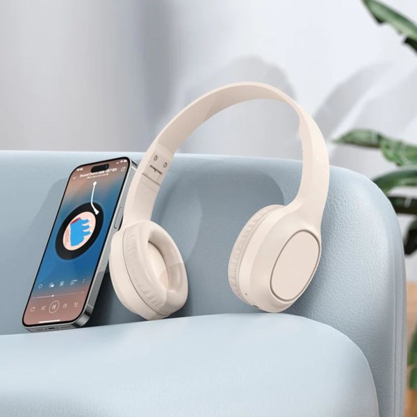 Бездротові навушники HOCO W46 Charm BT headset Milky White (6942007601702)