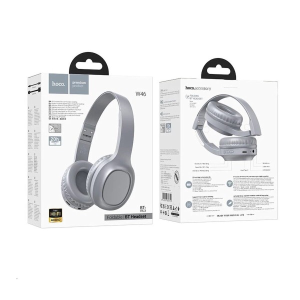 Бездротові навушники HOCO W46 Charm BT headset Light Blue Gray (6942007601719)