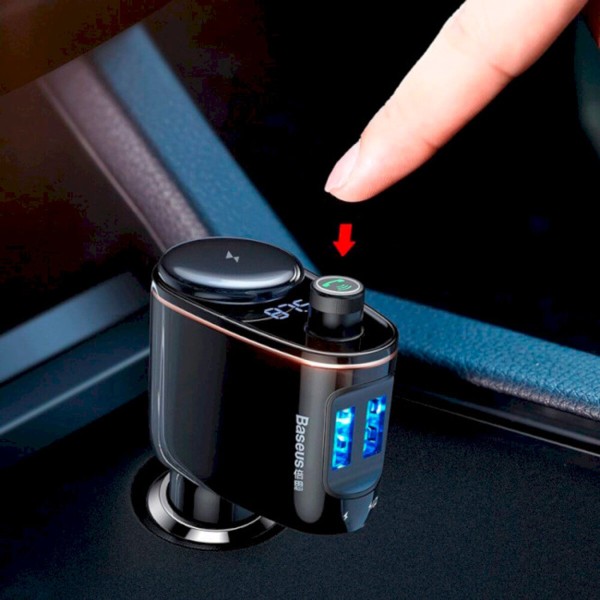 АЗП з FM-модулятором Baseus S-06 Car Bluetooth MP3 Player Black (CCHC000001)