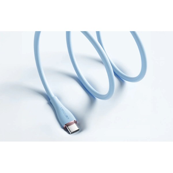Кабель Vention USB 2.0 C Male to C Male 5A Cable 1M Light Blue Silicone Type (TAWSF) (TAWSF)