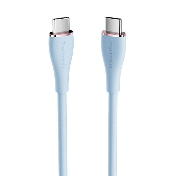 Кабель Vention USB 2.0 C Male to C Male 5A Cable 1M Light Blue Silicone Type (TAWSF) (TAWSF)