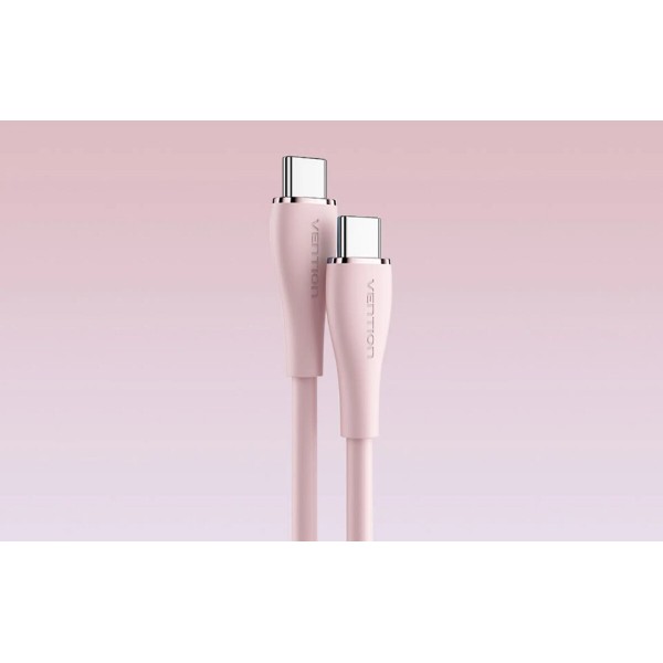 Кабель Vention USB 2.0 C Male to C Male 5A Cable 1.5M Pink Silicone Type (TAWPG) (TAWPG)
