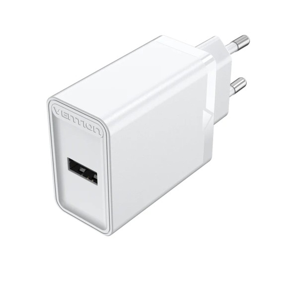 Мережевий зарядний пристрій Vention 1-port USB Wall Charger(12W) EU-Plug White (FAAW0-EU) (FAAW0-EU)