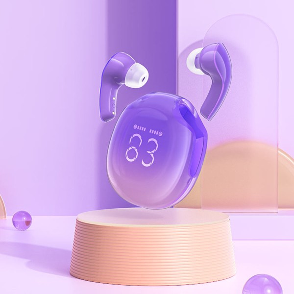 Бездротові навушники ACEFAST T9 Crystal (Air) color bluetooth earbuds Grape Purple (6974316282563)