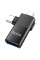 Адаптер HOCO UA17 iP male/Type-C male to USB female two-in-one adapter Black (6942007602303)