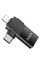 Адаптер HOCO UA17 iP male/Type-C male to USB female two-in-one adapter Black (6942007602303)